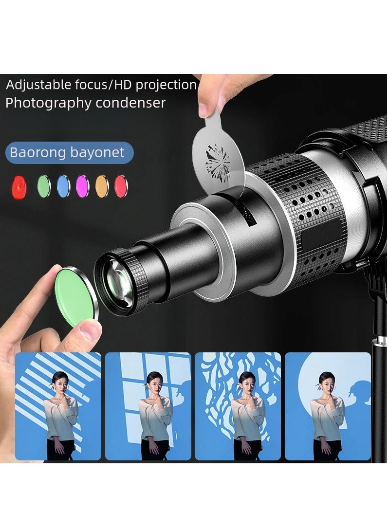 عدسة مخروطية من فلاش سنوت، مجموعة إضاءة استوديو تصوير على شكل فنان فيديو، مع عدسة كشاف ضوئي 35 Gobos - Image 4