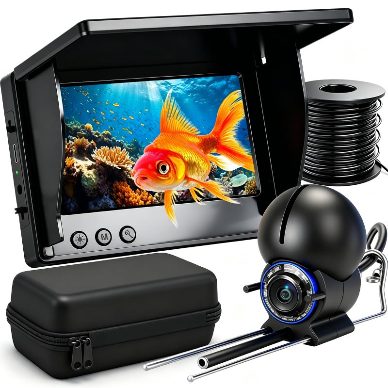 SUNMORN Fishing Camera 220 UltraWide 1080P HD Underwater Fishing Camera with 43 LCD IR Night Vision 50ft Cable for Ice Lake Boat Kayak Fishing Black - Image 2