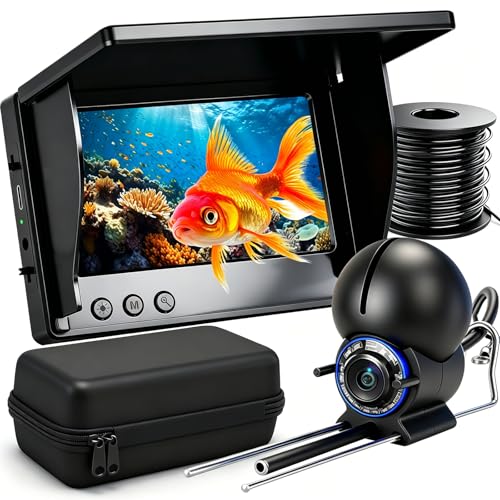 SUNMORN Fishing Camera 220 UltraWide 1080P HD Underwater Fishing Camera with 43 LCD IR Night Vision 50ft Cable for Ice Lake Boat Kayak Fishing Black - Image 1
