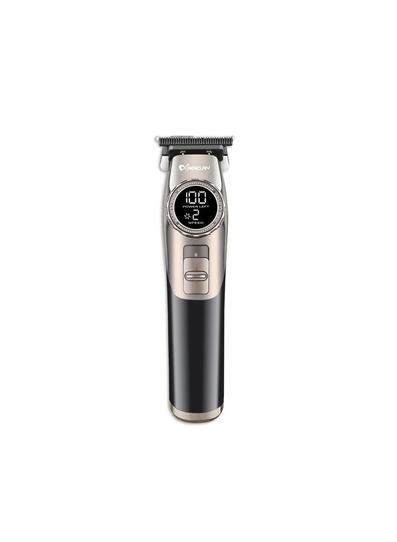 Mercury MC162 Professional Rechargeable Cordless Hair Clipper & Trimmer with LCD Display, T-Blade & 4 Guide Combs