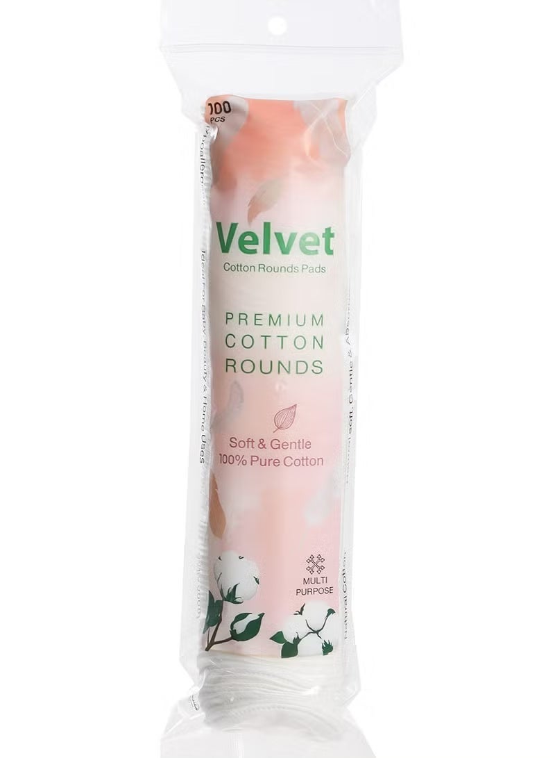Velvet Multipurpose Rounded Cotton Pads Pack Of 100 Pcs - Image 1