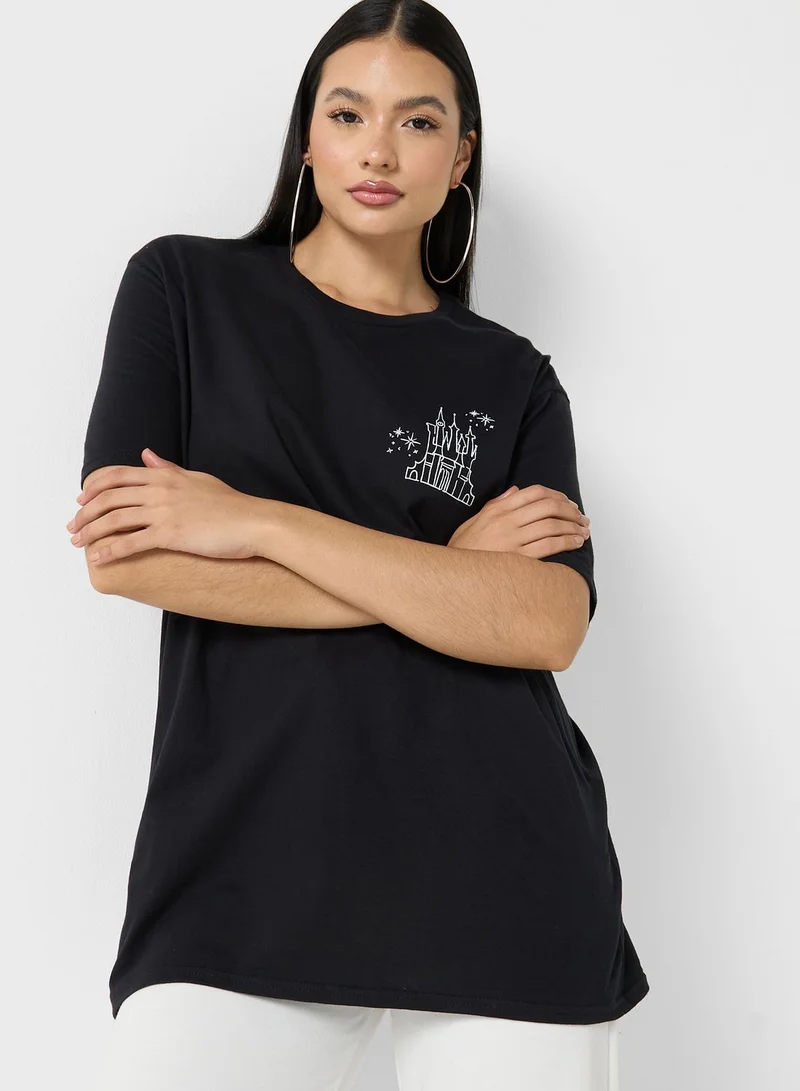 boohoo Graphic Crew Neck T-Shirt