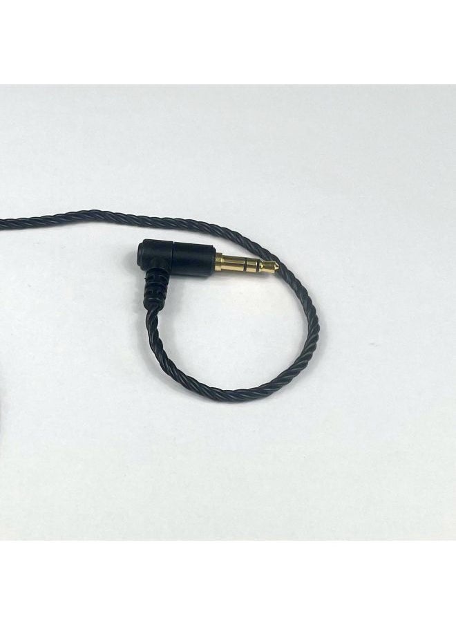 Generic - Four-strand Copper Silver-plated Black Twisted Shure Injection IE40MMCX0.78IE80QDCTFZ Headset Upgrade Cable-Color:MMCX Injection Molding-Length:3.5 Injection Elbow - Image 1