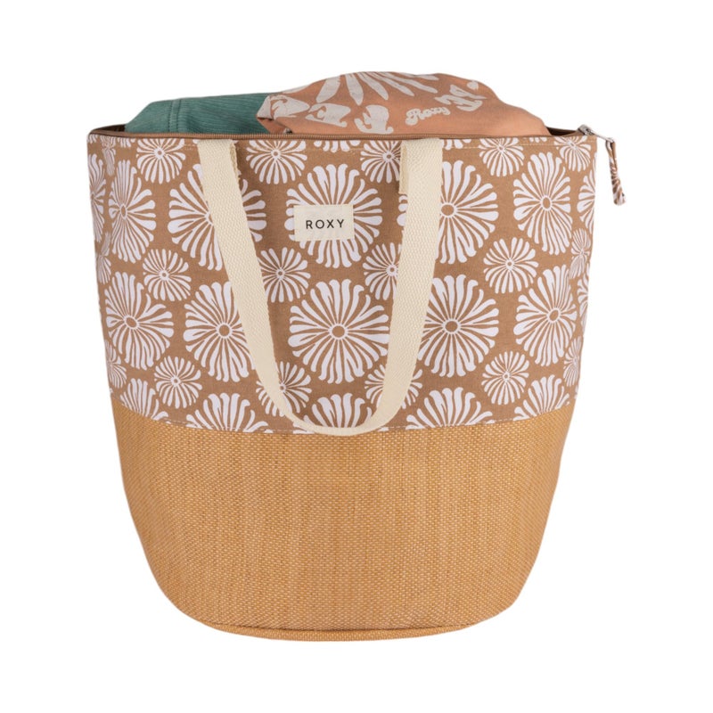 Roxy Women's Beach Tote Bag | Travel | Vacation | Straw | Lightweight | Breathable, Waikiki Life - Portabella Tile - Image 5