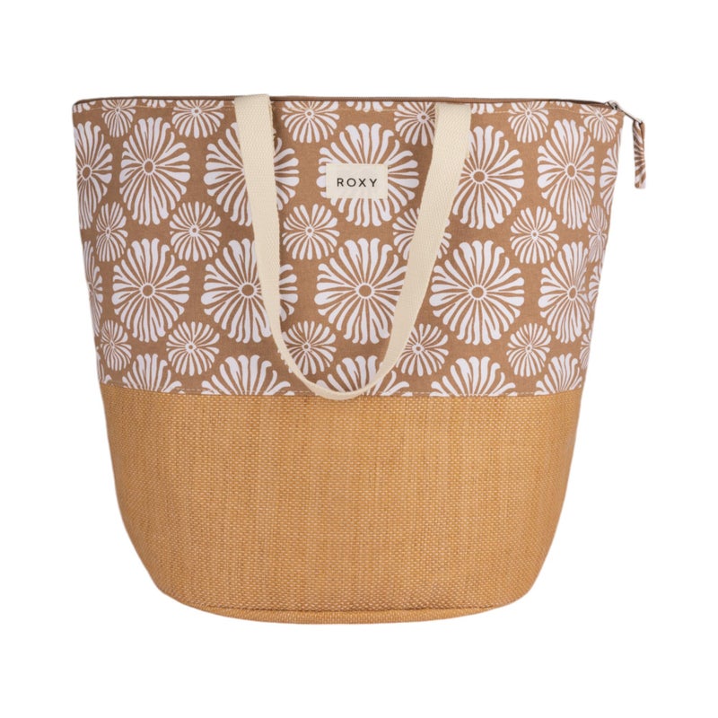 Roxy Women's Beach Tote Bag | Travel | Vacation | Straw | Lightweight | Breathable, Waikiki Life - Portabella Tile - Image 4