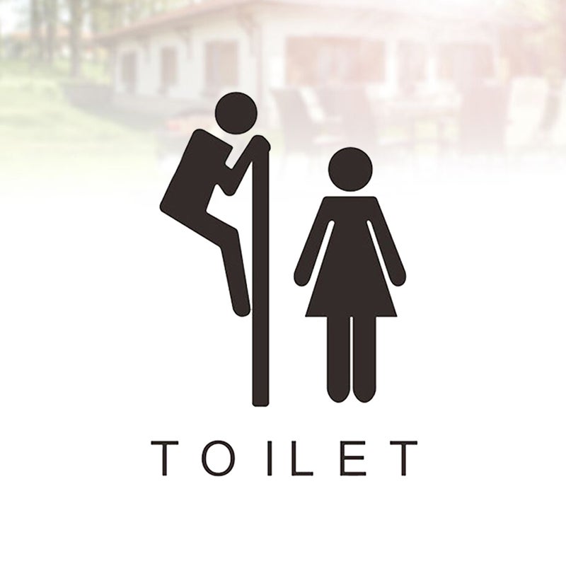 14 Pcs Toilet Door DIY Beauty Toilet Wall Stickers for Mall Restaurant Coffee Restroom - Image 1