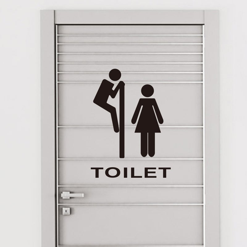 14 Pcs Toilet Door DIY Beauty Toilet Wall Stickers for Mall Restaurant Coffee Restroom - Image 5