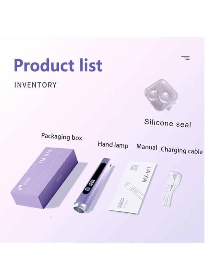 Handheld UV Nail Lamp with Magnet and Seal for Gel Nails Mini Nail Light Multi-functional Manicure Portable Rechargeable Nail Dryer (Metal Green) - Image 4