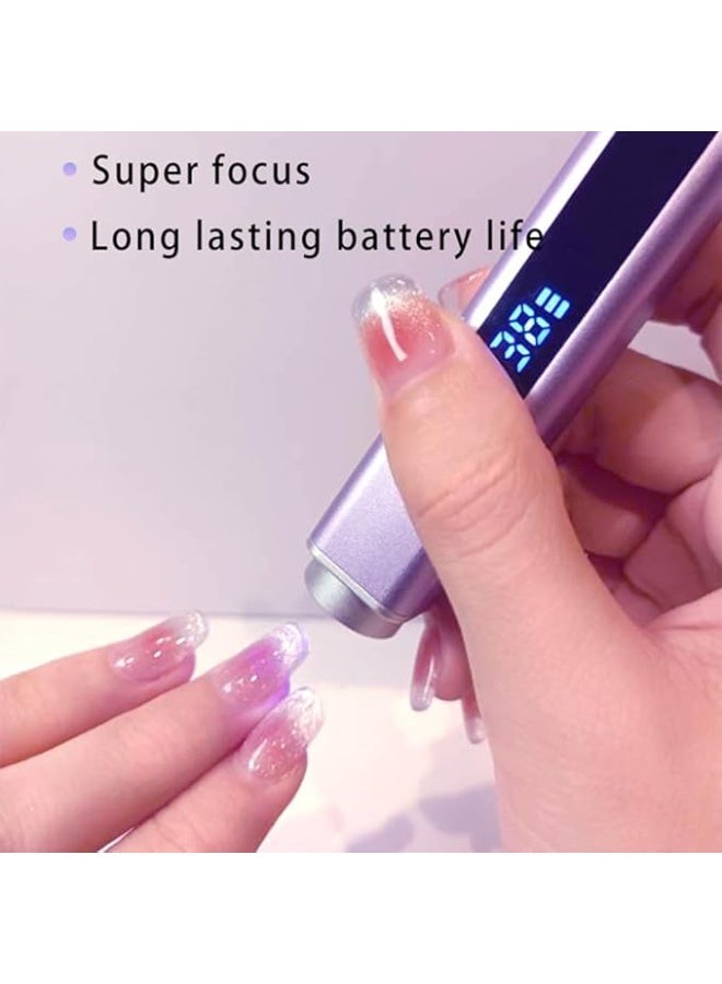 Handheld UV Nail Lamp with Magnet and Seal for Gel Nails Mini Nail Light Multi-functional Manicure Portable Rechargeable Nail Dryer (Metal Green) - Image 2