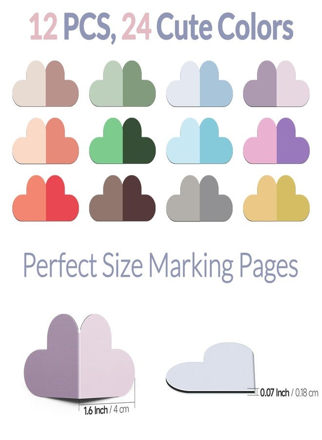 JIXZEN 12 PCS Corner Bookmarks for Women, Heart Magnetic Bookmarks for Reading Women Gifts, Cute Book Markers Bulk for Girls, Book Lovers, Book Club Readers, Teachers, Students, Kids (24 Pretty Colors) - Image 3