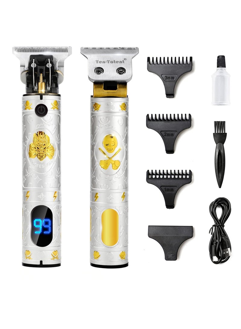 XiuWoo Beard Trimmer for Mens, Rechargeable Electric Hair Clippers with LCD Screen, Titanium Precision T Blade Families and Barber Perfect Gift - Image 1