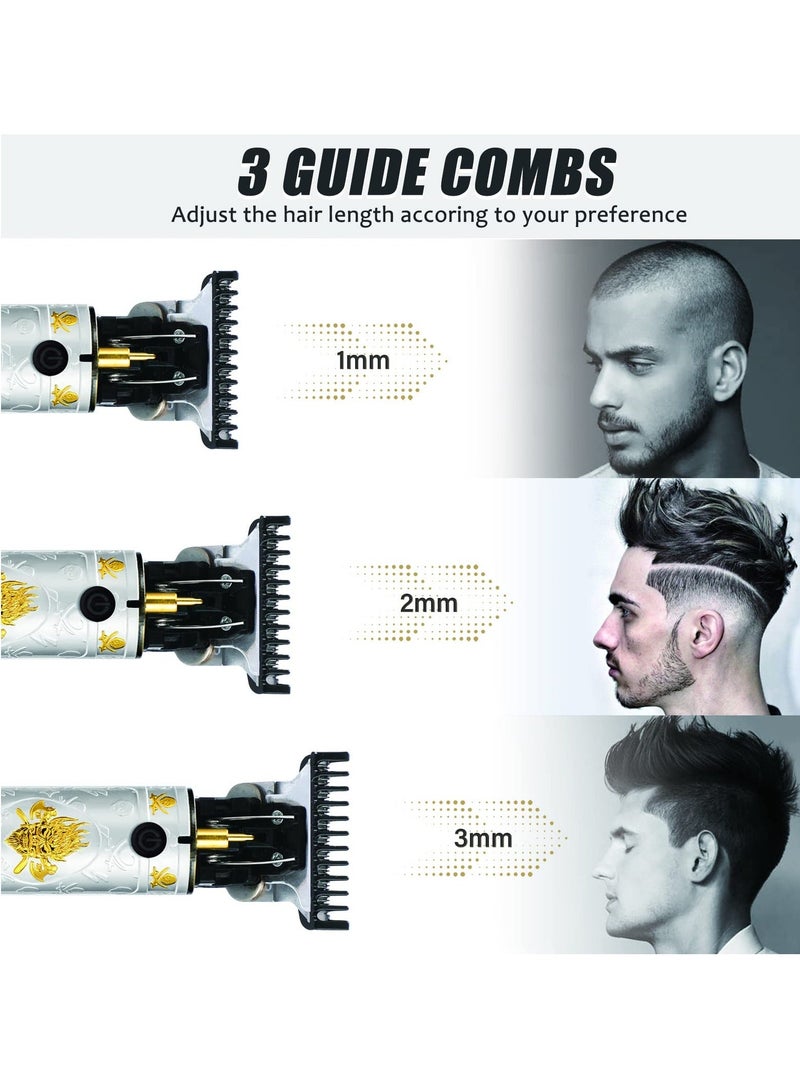 XiuWoo Beard Trimmer for Mens, Rechargeable Electric Hair Clippers with LCD Screen, Titanium Precision T Blade Families and Barber Perfect Gift - Image 3