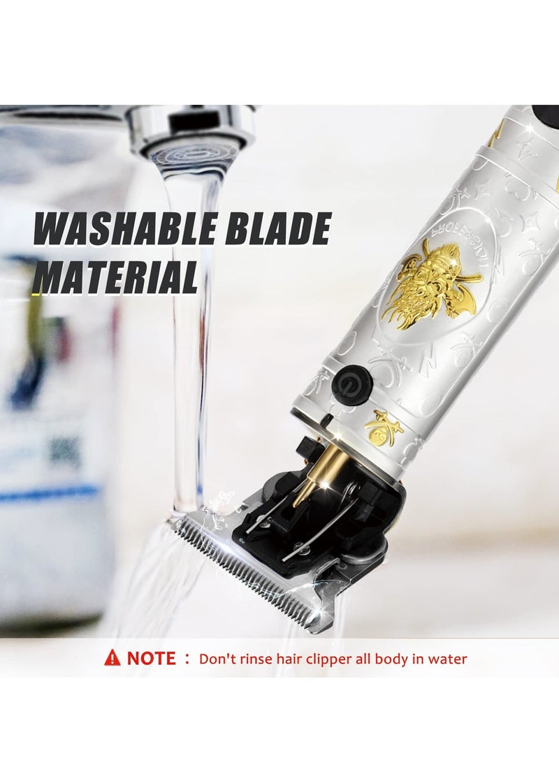 XiuWoo Beard Trimmer for Mens, Rechargeable Electric Hair Clippers with LCD Screen, Titanium Precision T Blade Families and Barber Perfect Gift - Image 4