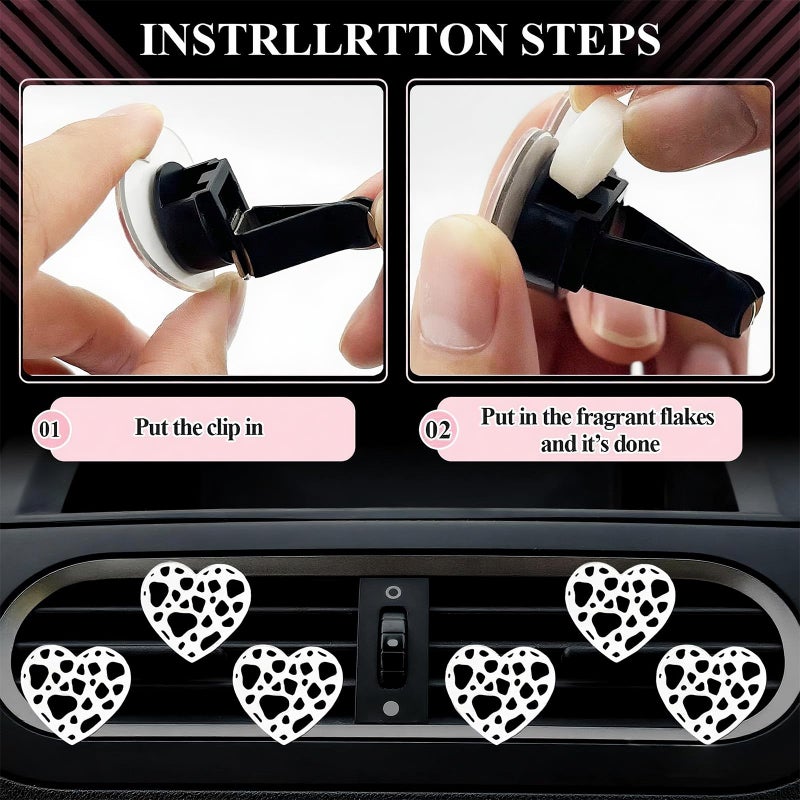 JINGSEN 29 PCS Cow Pattern Car Accessories,Including Dashboard Decoration,Rearview Mirror Decoration,Etc,Suitable for Sedans,SUVS and Other Models,Cute Car Interior Sets Suitable for Women (Black) - Image 5
