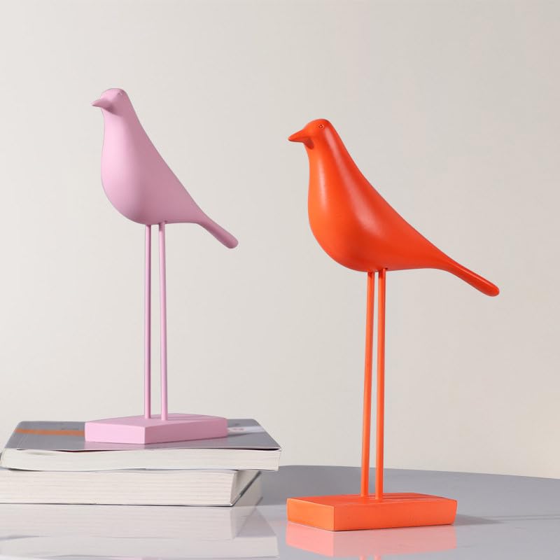 Aatwik Aatwik Resin Bird for Home Decor and Gifting Orange - Image 2