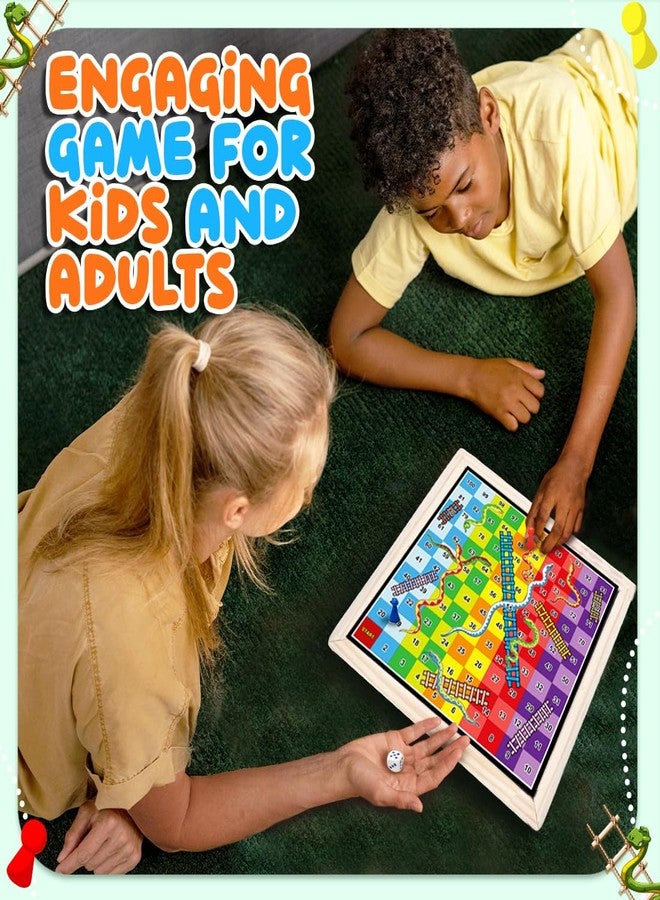Wembley 2-in-1 Ludo Snake and Ladder Jumbo Wooden Board Game| Magnetic Ludo and Snake and Ladder Game Set| Vibrant Multiplayer Game for Kids & Adults| Smooth & Durable Indoor Board Game Set - Image 4