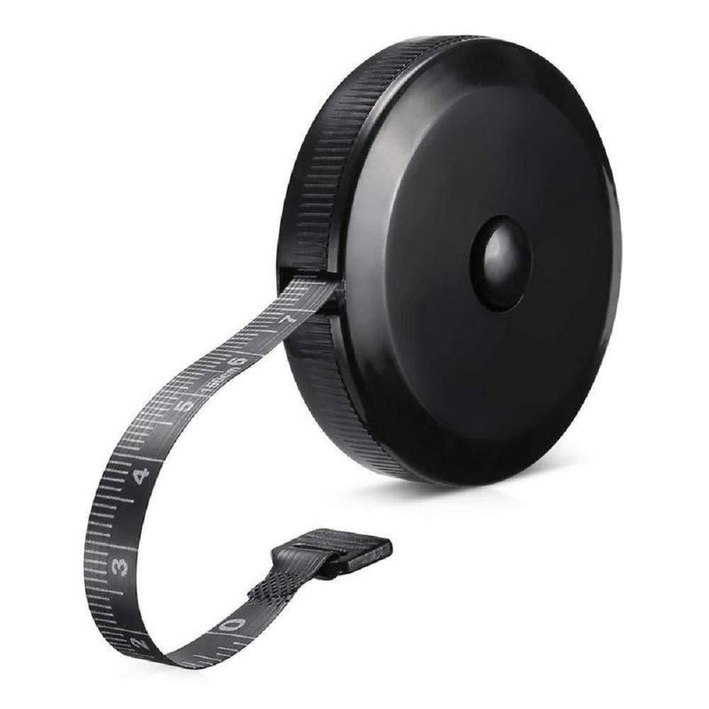 GDMINLO Soft Tape Measure Retractable Measuring for Body Fabric Sewing Tailor Cloth Knitting Craft Weight Loss Measurements Retractable Black Double Scales Rulers 1 Pack - Image 1