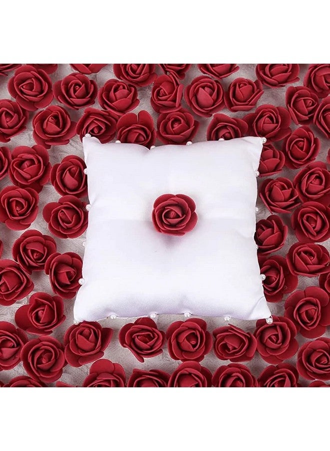 VRB Dec زهور فوم صناعية صغيرة VRB Dec™ 50 قطعة زهور فوم مزيفة عائمة للماء لطبق البوجا، المهرجانات والفعاليات، المنزل، الطاولة، غرفة النوم، غرفة البوجا، عناصر تزيين ديوالي والحرف اليدوية (أحمر داكن، 50) - Image 4