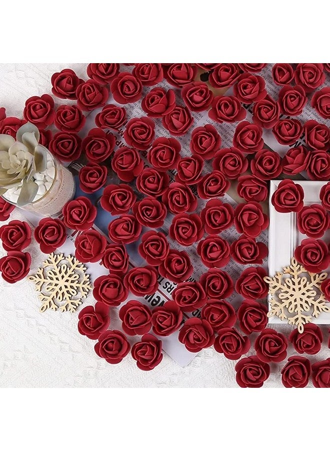 VRB Dec زهور فوم صناعية صغيرة VRB Dec™ 50 قطعة زهور فوم مزيفة عائمة للماء لطبق البوجا، المهرجانات والفعاليات، المنزل، الطاولة، غرفة النوم، غرفة البوجا، عناصر تزيين ديوالي والحرف اليدوية (أحمر داكن، 50) - Image 3