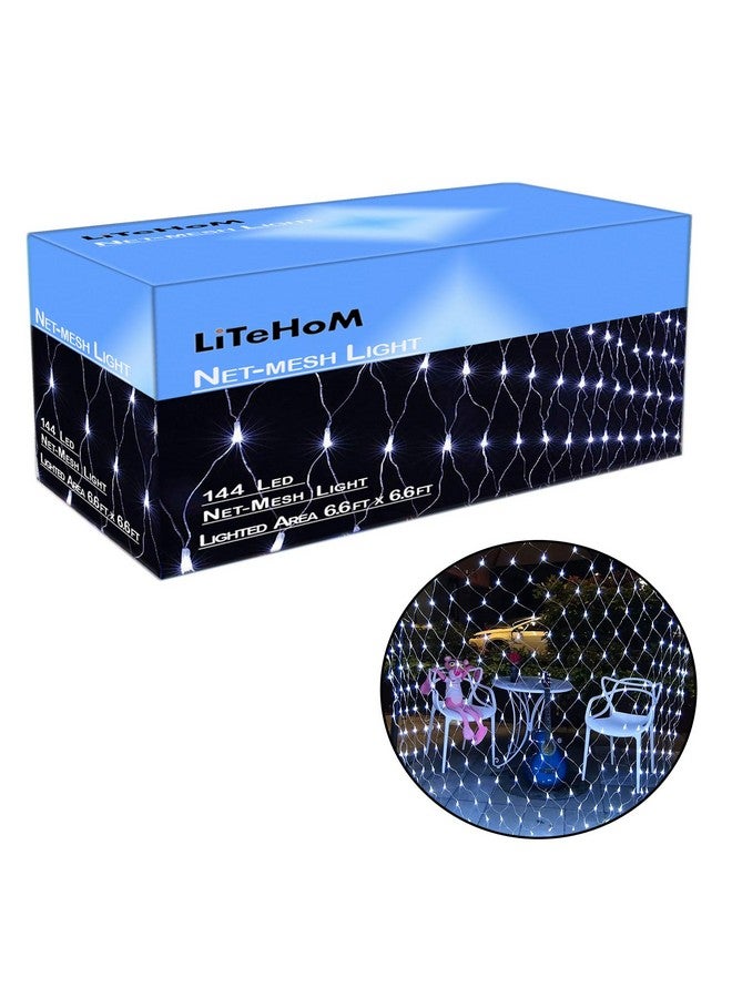 Litehom أضواء شبكة ليت هوم LED، 6.6 قدم × 6.6 قدم، 144 LED، 8 أوضاع زينة ديوالي مع أضواء ديوالي لتزيين المنزل! ضوء ديوالي LED، أضواء LED لتزيين المنزل (ضوء شبكة أبيض) - Image 5