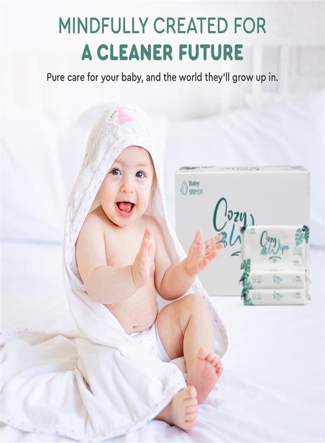 COZY WIPE Water Based Baby Wipes, 99.9% Purified Water, Unscented & Gentle for Sensitive Skin, Plastic-Free, 9 Packs (60 Wipes Each) – Safe for Newborns & Toddlers - Image 3