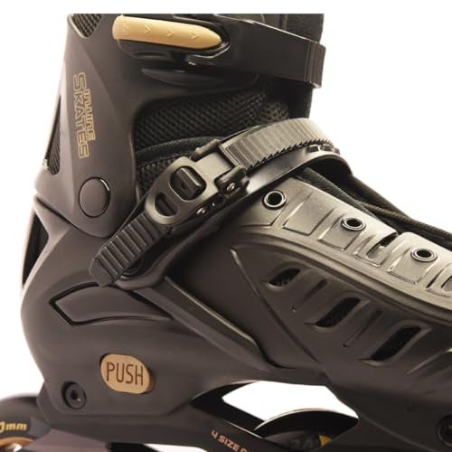 NODENS Unisex_Adult Adjustable Inline Roller Skates-Pack of 1 Pair Gold (XLarge (43-46), Gold) - Image 3