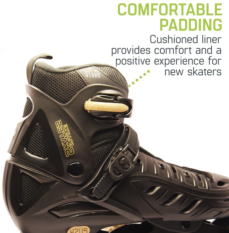 NODENS Unisex_Adult Adjustable Inline Roller Skates-Pack of 1 Pair Gold (XLarge (43-46), Gold) - Image 5