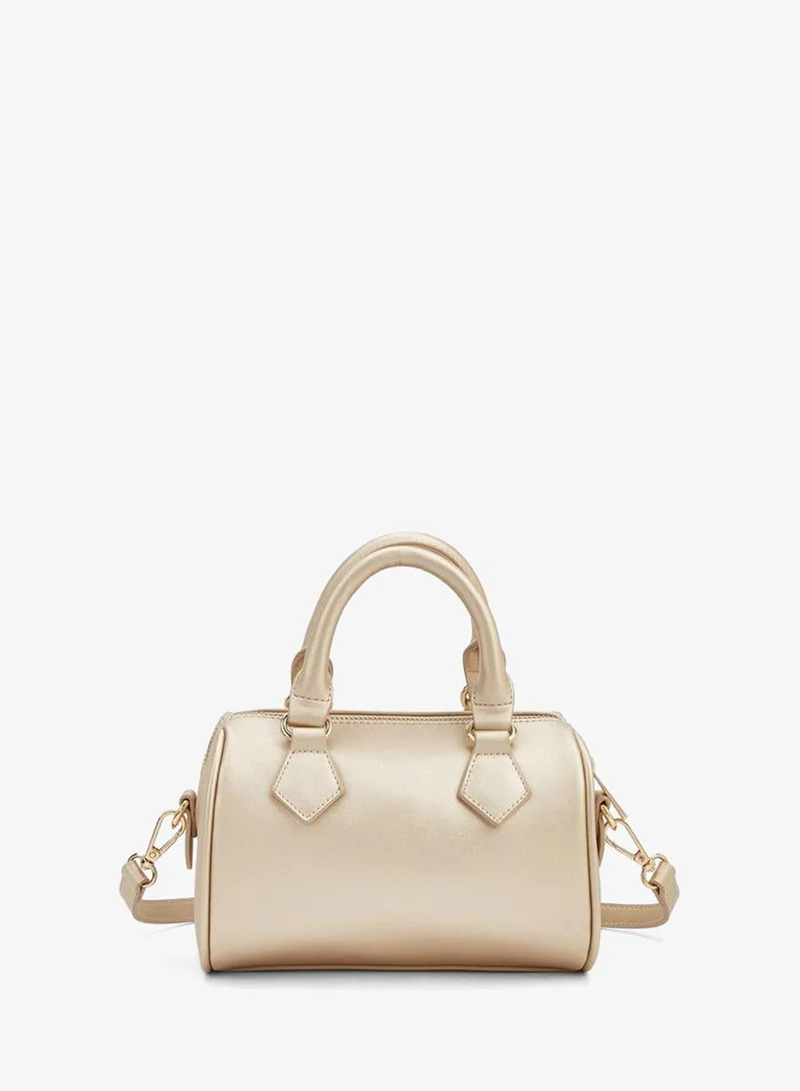 Flora Bella By Shoexpress Gold Solid Crossbody Bag with Detachable Strap Ramadan Collection for Women | Best Price UAE