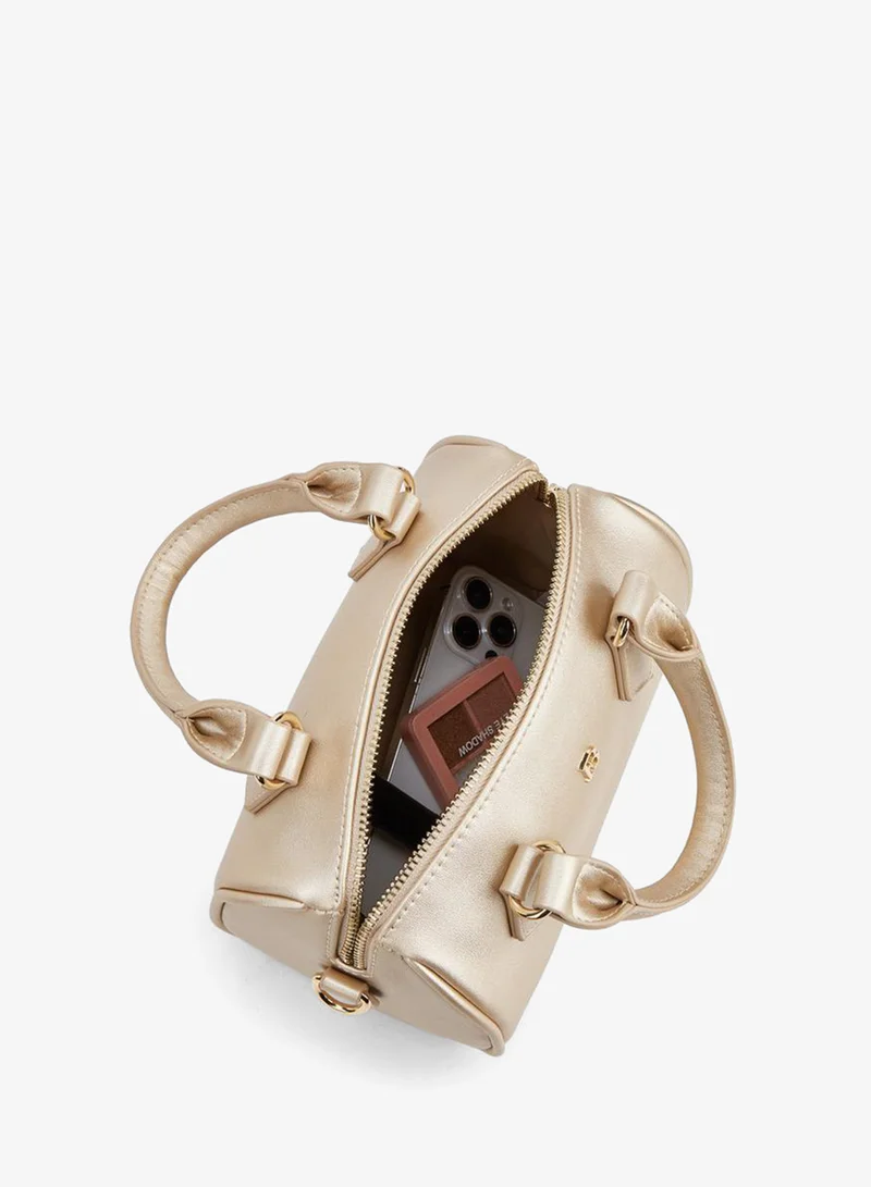 Flora Bella By Shoexpress Gold Solid Crossbody Bag with Detachable Strap Ramadan Collection for Women | Best Price UAE