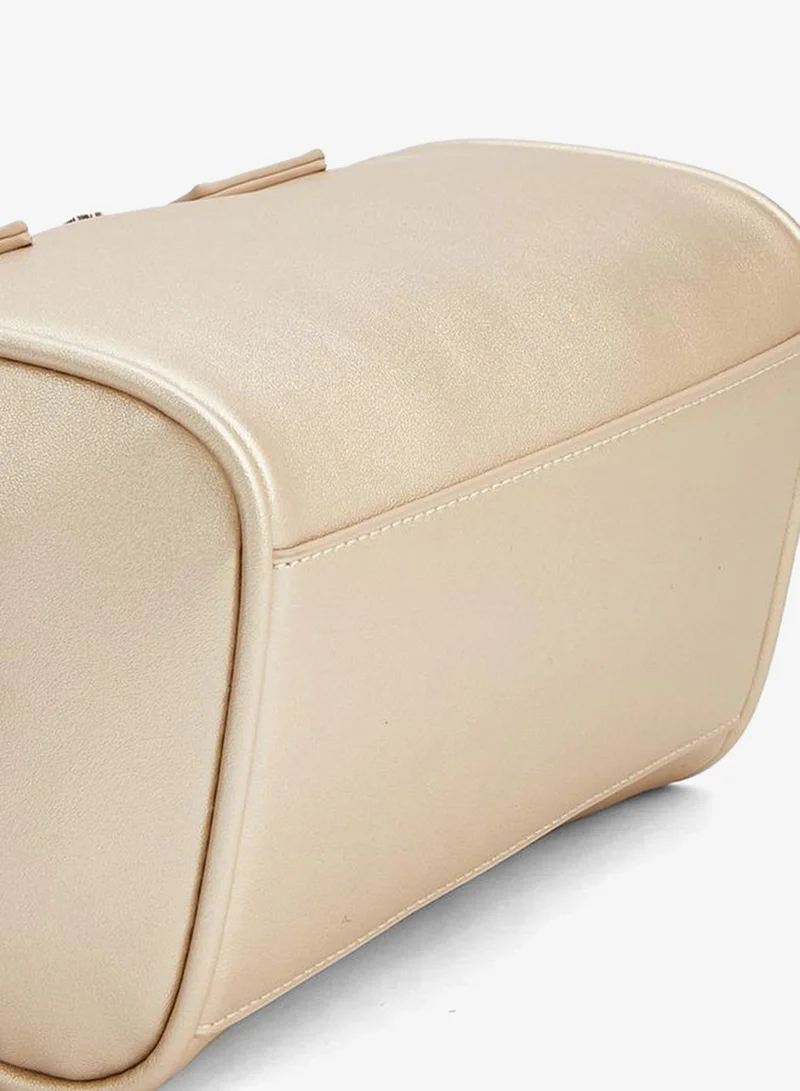 Flora Bella By Shoexpress Gold Solid Crossbody Bag with Detachable Strap Ramadan Collection for Women | Best Price UAE
