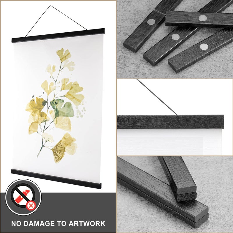 WITCOLOR Magnetic Poster Hanger Frame, Black Magnet Poster Frame 12x16 12x18 12x36 for Paintings, Photos, Maps, Scrolls, Picture, Canvas Works and Art Prints - Image 4