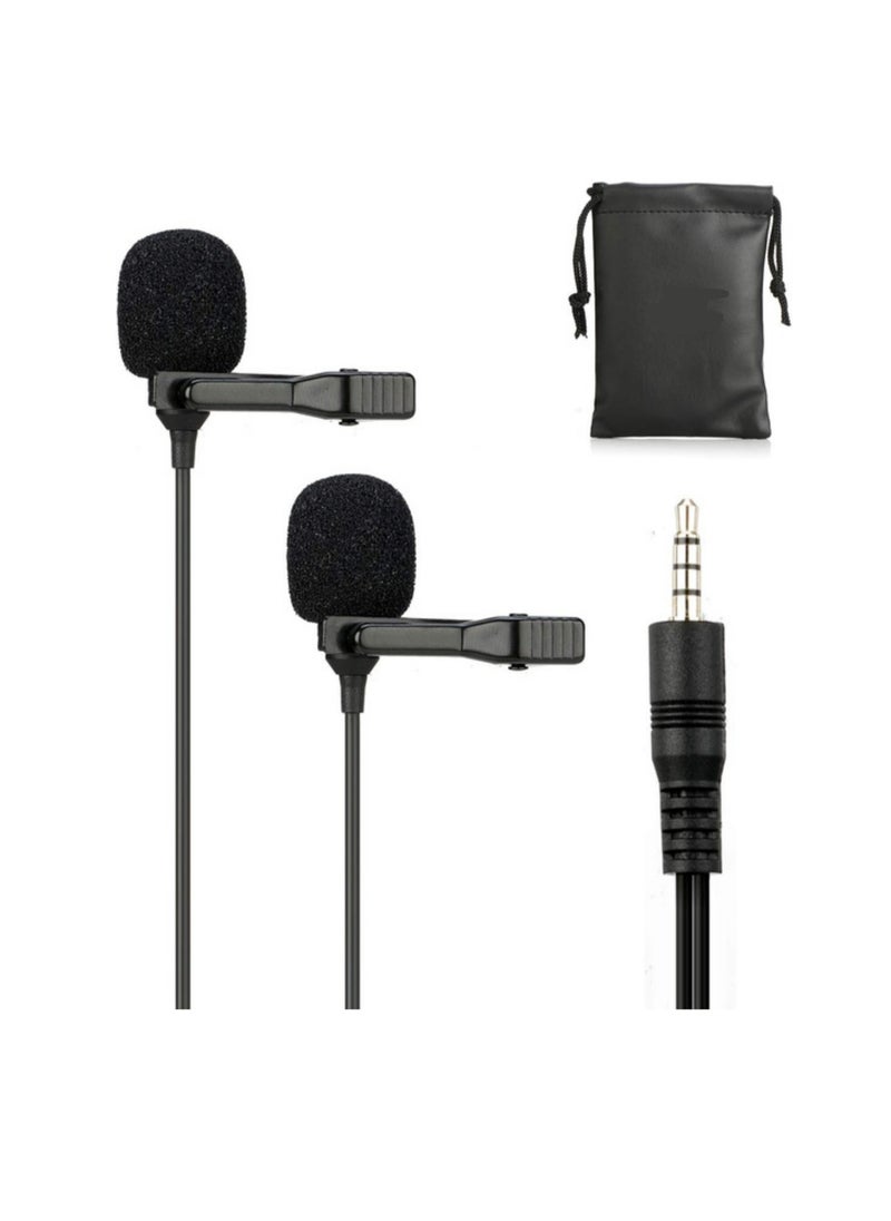 Generic - Dual-Head Lavalier Mic – Professional Omnidirectional Lapel Microphone for iPhone, Android, PC | Podcast & Video - Image 1