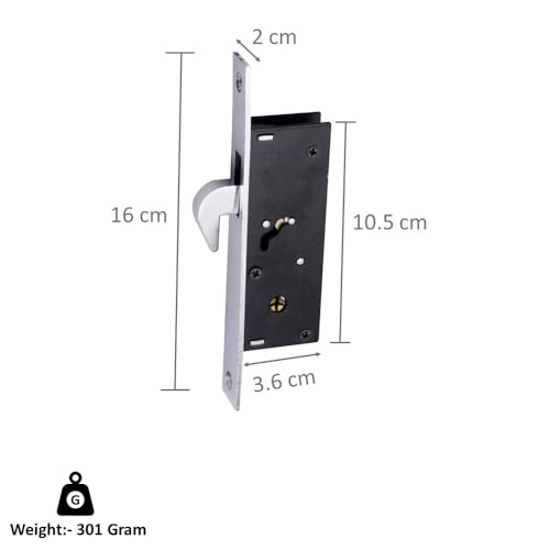 RAB Sliding Locks MS (Iron) for Doors with Security Locking Mechanism and Safety Purpose(Code:- Lock Sliding 4ever, Keys:- 2 Ultra Star Keys) (Pack of:- 2 pcs Lock) - Image 2