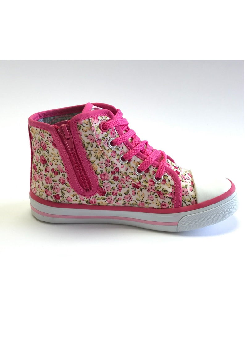 SCOOCHA - Flat Fashion Sneakers Comfort Easy Fitting Kids Shoes for Girl Fuchsia - Image 1