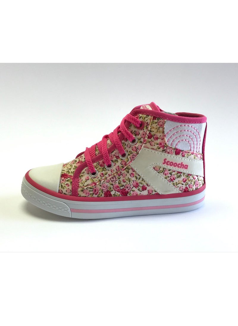 SCOOCHA - Flat Fashion Sneakers Comfort Easy Fitting Kids Shoes for Girl Fuchsia - Image 1