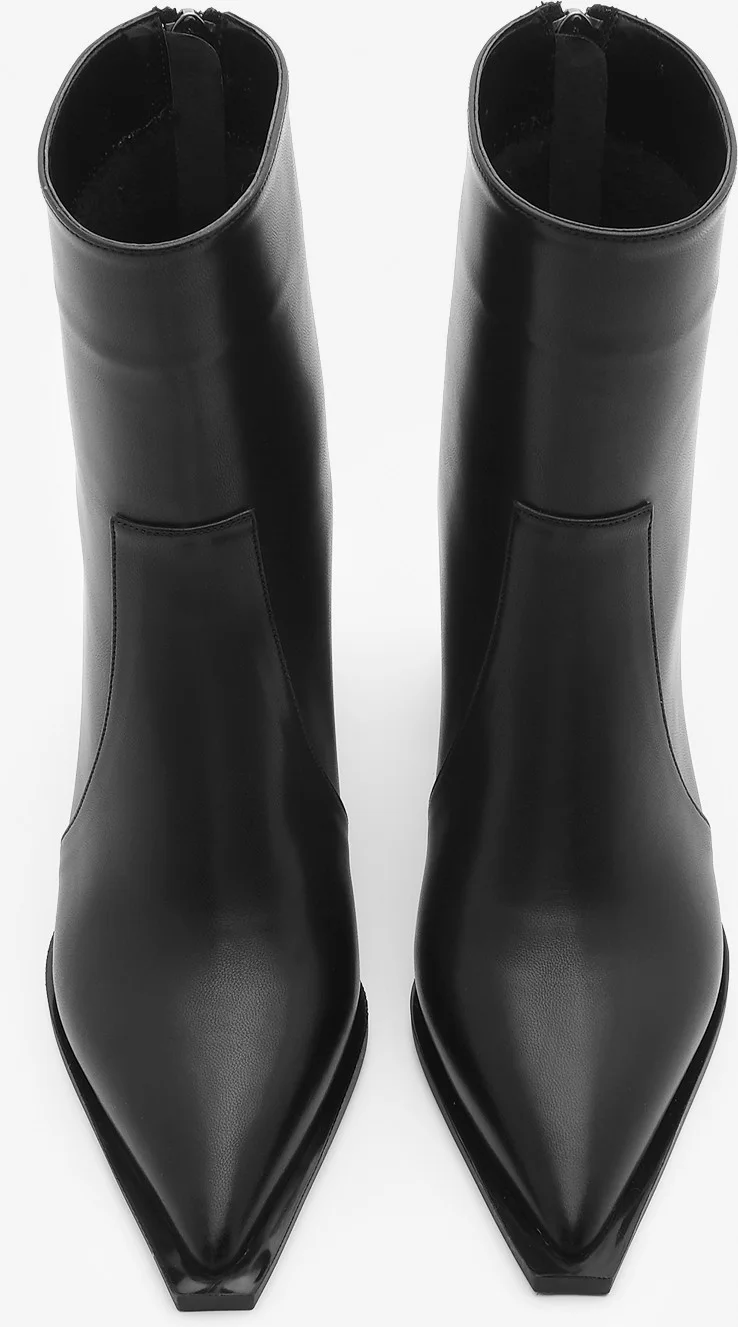 مارجين Women's Pointed Toe Back Zipper Heeled Boots Erves