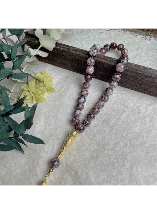NIBEMINENT 33 Muslim Prayer Beads Dark Brown/10mm