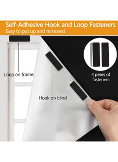 Arabest Portable Blackout Shades 1 x 1.45m Blackout Blinds Curtains for Windows, 100% Black Out Curtains with Hook and Loop Tapes, Blackout Window Film Window Cover for Bedroom, Baby Room, TV Room, Cars  - Image 3