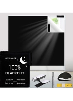 Arabest Portable Blackout Shades 1 x 1.45m Blackout Blinds Curtains for Windows, 100% Black Out Curtains with Hook and Loop Tapes, Blackout Window Film Window Cover for Bedroom, Baby Room, TV Room, Cars  - Image 1