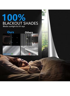 Arabest Portable Blackout Shades 1 x 1.45m Blackout Blinds Curtains for Windows, 100% Black Out Curtains with Hook and Loop Tapes, Blackout Window Film Window Cover for Bedroom, Baby Room, TV Room, Cars  - Image 2