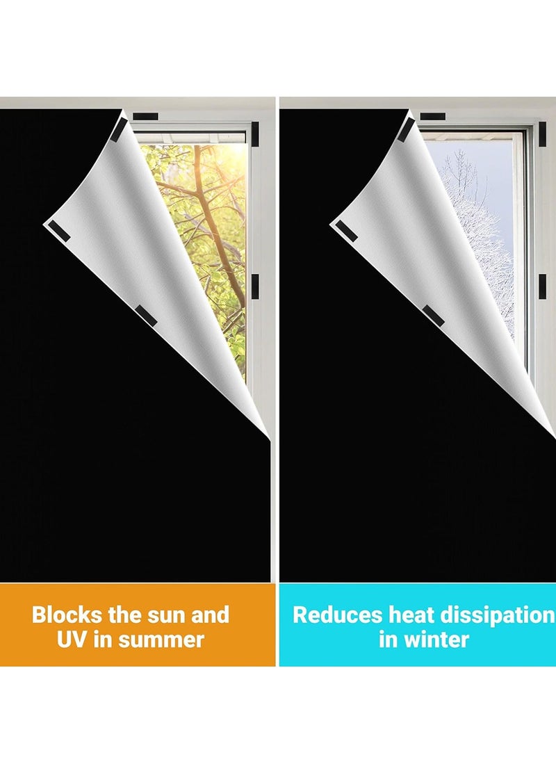 Arabest - Portable Blackout Shades 1 x 1.45m Blackout Blinds Curtains for Windows, 100% Black Out Curtains with Hook and Loop Tapes, Blackout Window Film Window Cover for Bedroom, Baby Room, TV Room, Cars - Image 1