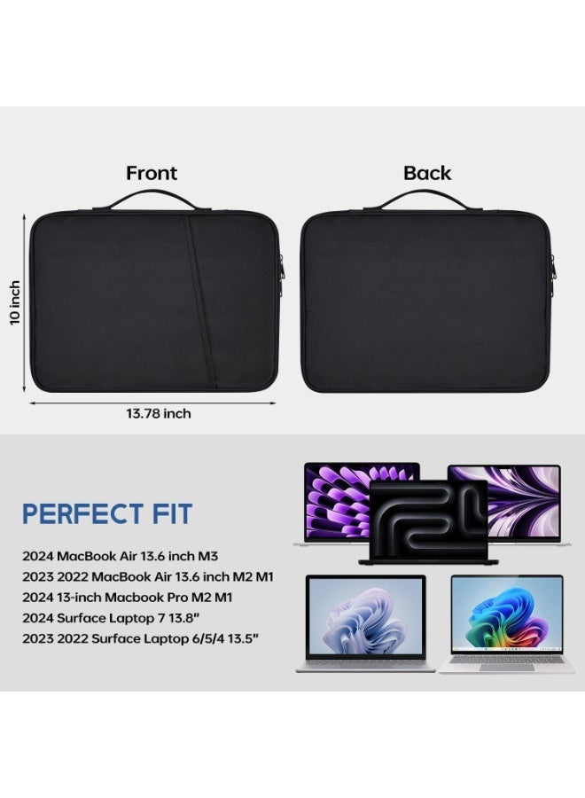 TWEGGON Laptop Sleeve Case 13" Shockproof Handle Bag Cover with Accessory Storage Pockets Compatible with MacBook Surface Lenovo Dell HP - Image 2