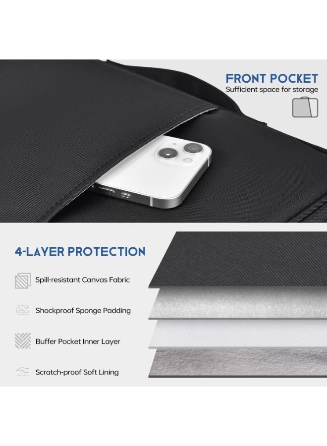 TWEGGON Laptop Sleeve Case 13" Shockproof Handle Bag Cover with Accessory Storage Pockets Compatible with MacBook Surface Lenovo Dell HP - Image 3