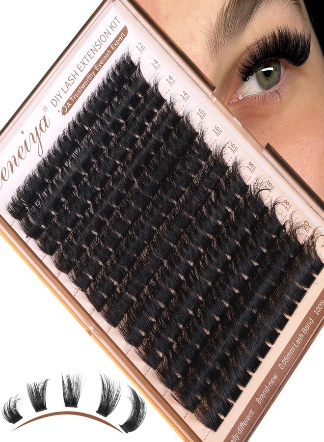 Geeneiya 200D Lash Clusters Kit Thick Lash Extension Kit 10-20mm Wispy Cluster Eyelash Extensions Individual Eyelashes Kit with Lash Bond and Seal DIY Lashes Applicator for Beginners - Image 5