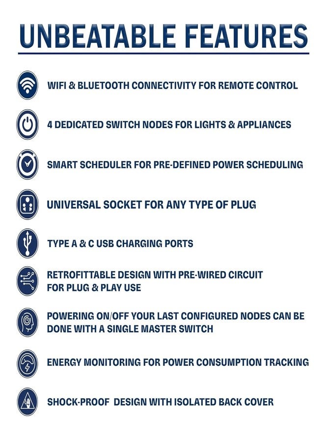 VALUECON® i380 6 modular Smart Wifi Switch Board with 4 Switch,1 Fan,1 Socket, C & A type USB charging ports| App Control, Voice-controlled by Alexa, G. Home, G. Assistant-D.Grey - Image 4