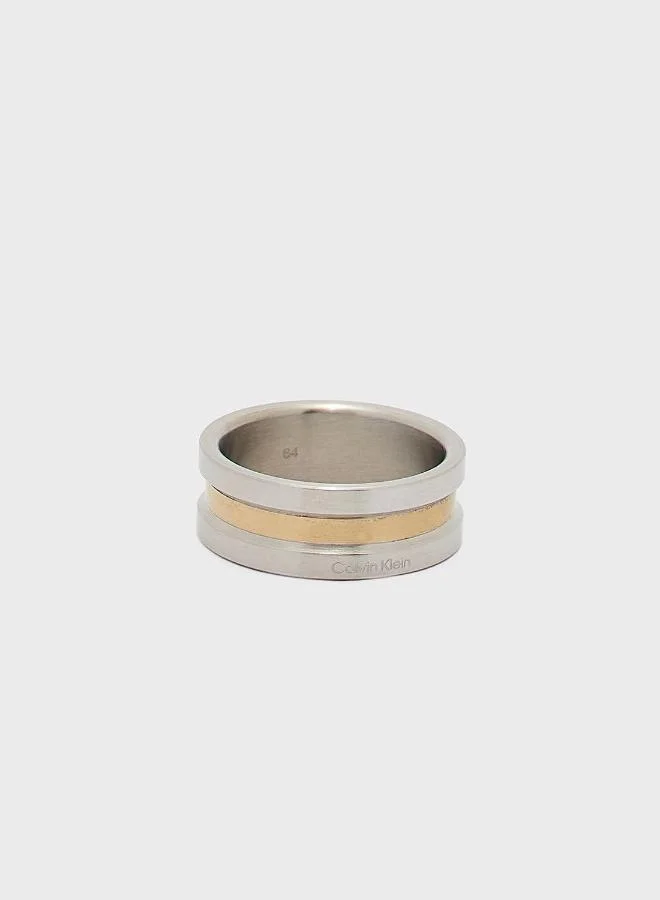 CALVIN KLEIN Channeled Two Tone Ring