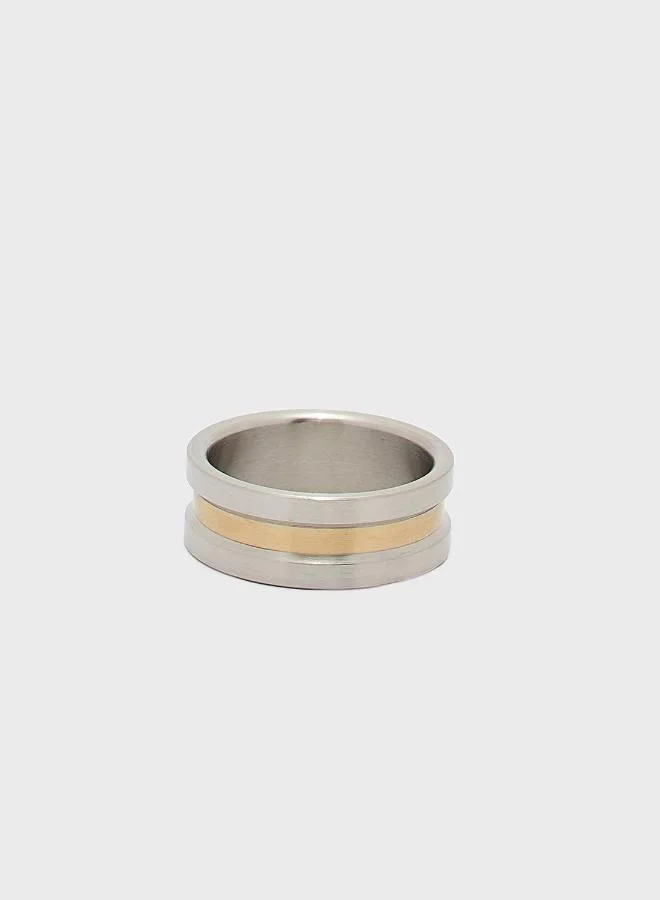 CALVIN KLEIN Channeled Two Tone Ring