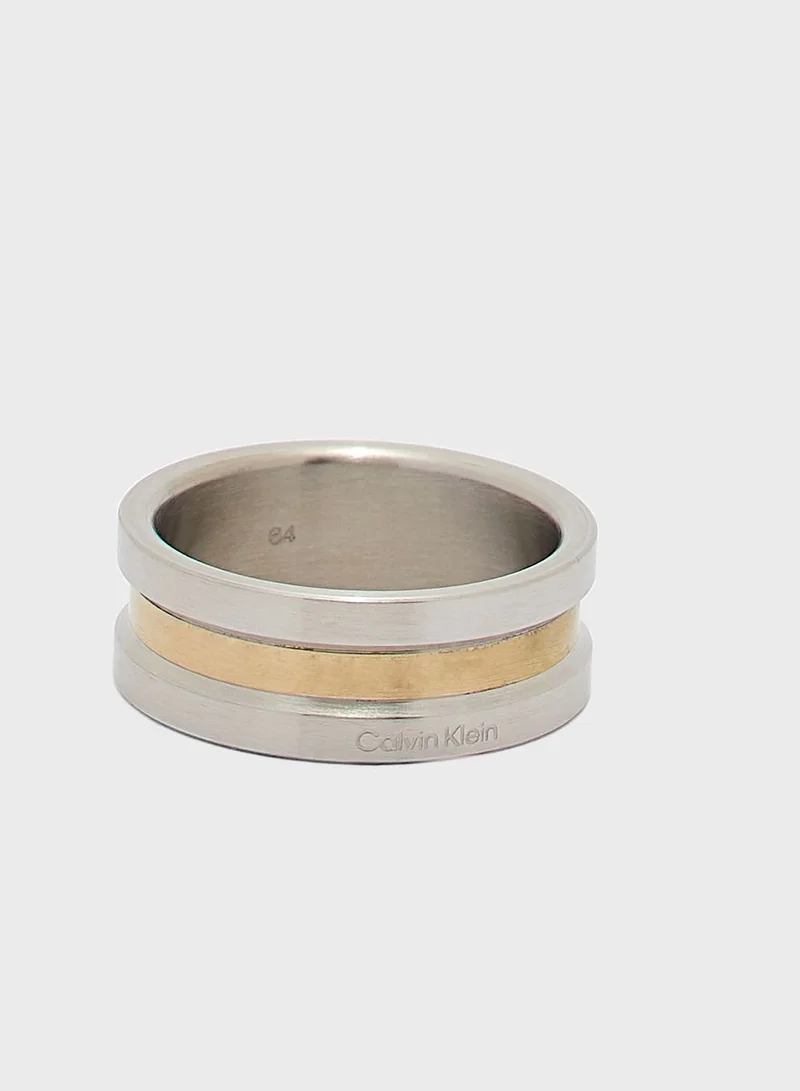 CALVIN KLEIN Channeled Two Tone Ring