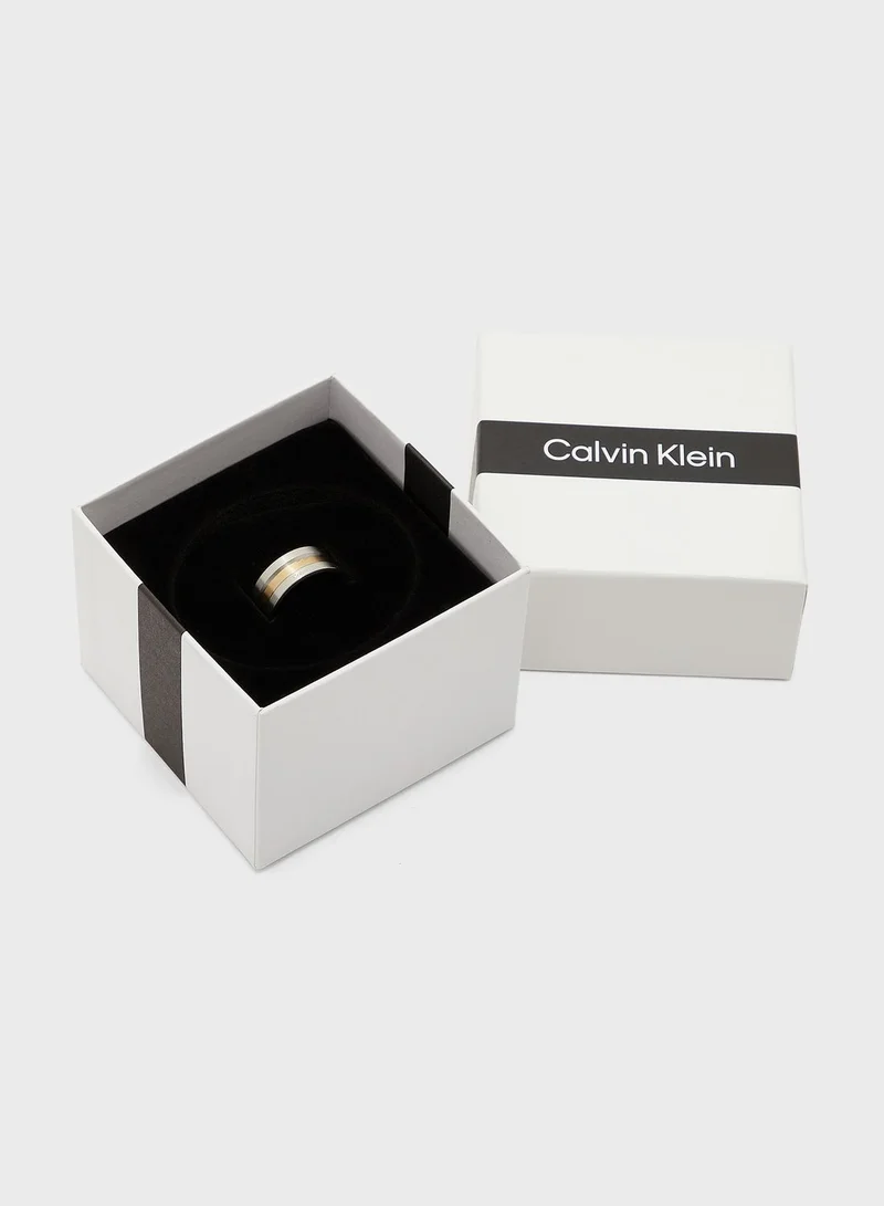 CALVIN KLEIN Channeled Two Tone Ring