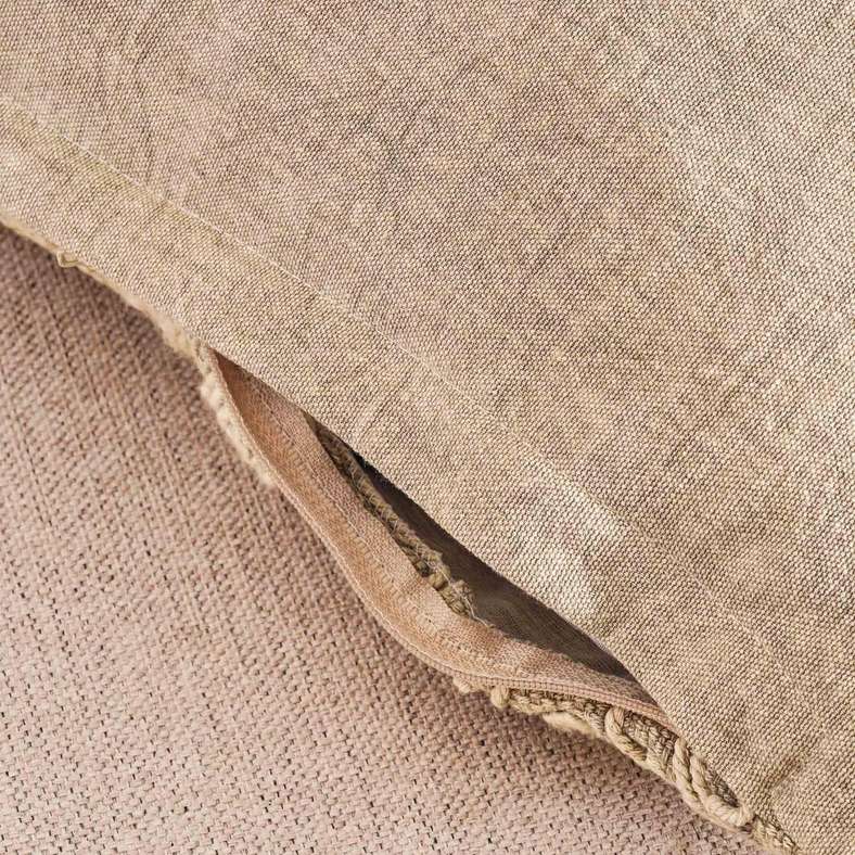 Pan Home Cadence Leaf Embroidered Filled Cushion 50x50cm - Natural - 123ELT9900089 - Image 3